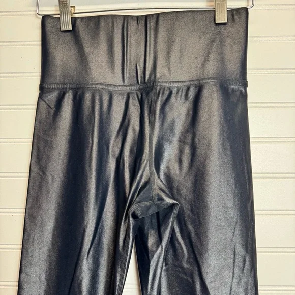 Carbon38 Takara Shine Leggings Womens S Black Gloss Crop High Waist Activewear - Picture 3 of 11